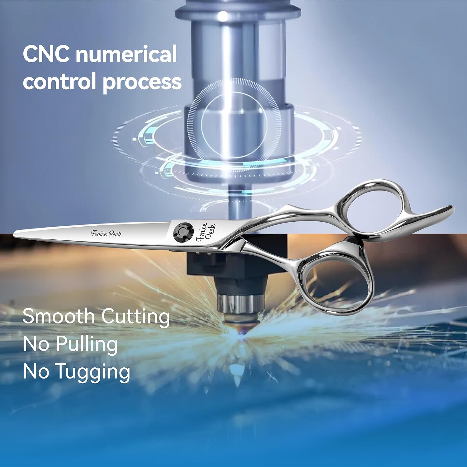 Cnc Professional Hair Cutting Scissors 6.0 Inch Sharp Convex Blade Barber Shears Made Of Vg10 Japanese Stainless Steel With Adjustment Screw For Salon Hairdressing And Home User