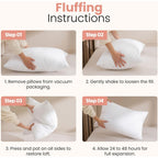 Utopia Bedding 12X20 Pillow Inserts, Set Of 2, White – Indoor Decorative Throw Pillows For Bed, Sofa & Couch – Soft, Supportive & Fluffy Cushion Inserts