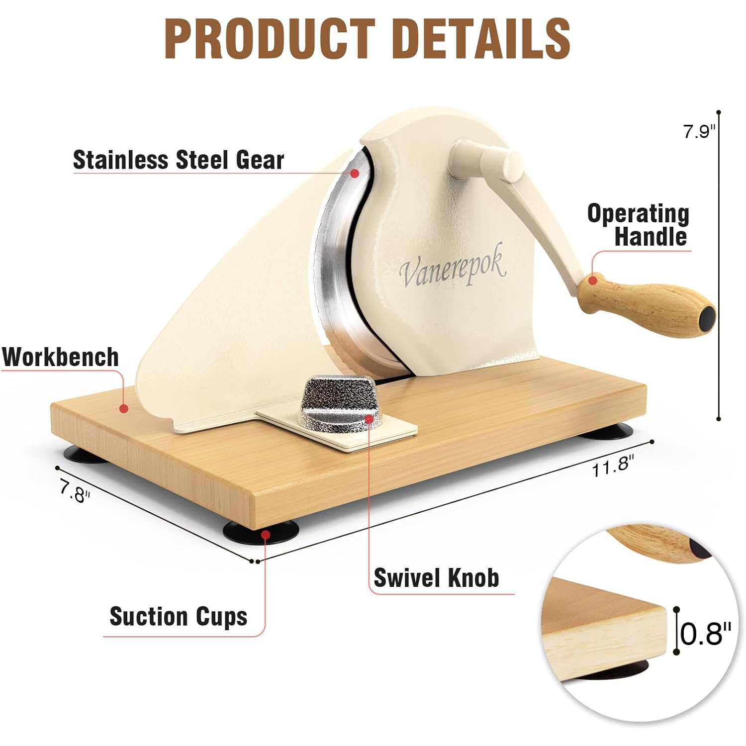vanerepok Manual Bread Slicer for Homemade Sourdough Bread Versatile Hand Crank Bread Slicer for Sourdough Crusty Bread Etc Stainless Steel Slicers Adjustable Width for Homemade & Commercial Use