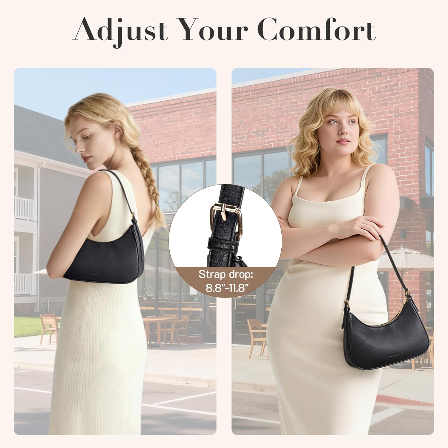 Missnine Purses for Women, Shoulder Bag Small Handbags Vegan Leather Underarm Bags Trendy Hobo Cute Clutch Purse