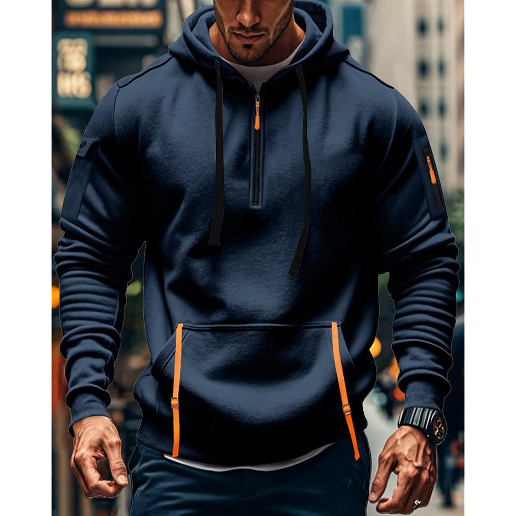 Tactical Hoodies For Men Quater Zip Up Pullover Sweatshirt Casual Workout Mens Hoodies With Pockets