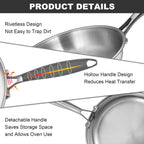 EWFEN Tri-Ply Stainless Steel Frying Pans Set, 8”/10”/12” Cooking pans, PFOA&PTFE Free Skillet, Induction Cooking Pan, Dishwasher and Oven Safe, Fast & Even Heat, Heavy Duty and Detachable Handle
