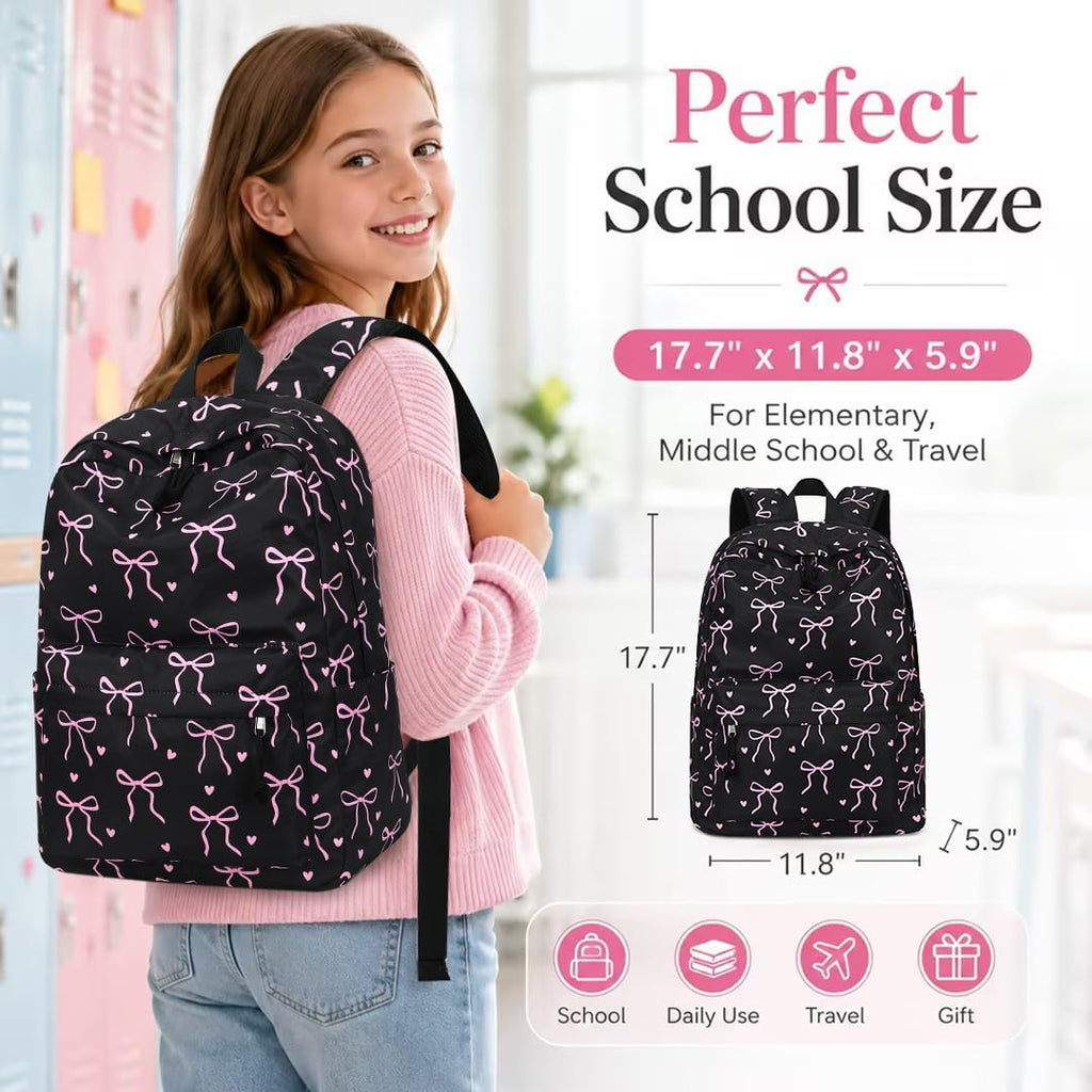 Backpack For Teen Girls Bookbags School Backpack With Lunch Box And Pencil Case 3 In 1 School Bags Set