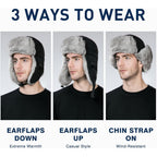 Comhats Large XL Trapper Trooper Hunting Warm Ear Flap Russian Ushanka Winter Ski Cold Weather Bomber Hats for Men