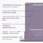 Kevin.Murphy Hydrate-Me.Rinse - Moisturising Conditioner - For Normal & Dry Hair - Hair Repair - Colour Safe Conditioner - With Antioxidant Blend & Kakadu Plum - 250 Ml / 8.4 Fl Oz