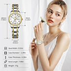 Olevs Watch Women Two Tone Watches For Women With Date Dress Womens Watches For Small Wrists Luxury Easy Read Women'S Watch Waterproof Blue/Black/Gold/Silver Dial Reloj Para Mujer