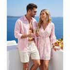 Bebonnie Womens 3/4 Ruffle Sleeve Spring Summer Casual V Neck Flowy Chiffon Layers Dresses