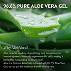 Aloe Up Aloe Vera Gel For Sunburn Relief – Cooling After Sun Jelly For Face & Body – 96.6% Pure Gel –, Water Resistant For Up To 80 Minutes, Alcohol & Fragrance Free – 4 Oz