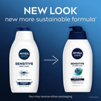 Nivea Men Sensitive Body Wash With Bamboo Extract, Moisturizing Body Wash For Sensitive Skin, Soap Free Shower Gel For Men With No Drying Alcohol, 30 Fl Oz Bottle