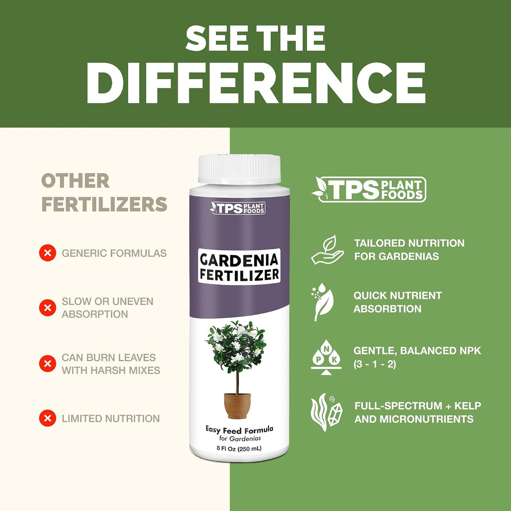 Gardenia Fertilizer – Liquid Plant Food For More Blooms, Rich Green Leaves & Stronger Root Development, 8 Oz