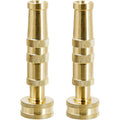 Twinkle Star Heavy-Duty Brass Adjustable Twist Hose Nozzle, 2 Pcs | 3/4” Ght Brass Garden Hose Nozzle, Adjustable Water Flow