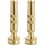 Twinkle Star Heavy-Duty Brass Adjustable Twist Hose Nozzle, 2 Pcs | 3/4” Ght Brass Garden Hose Nozzle, Adjustable Water Flow