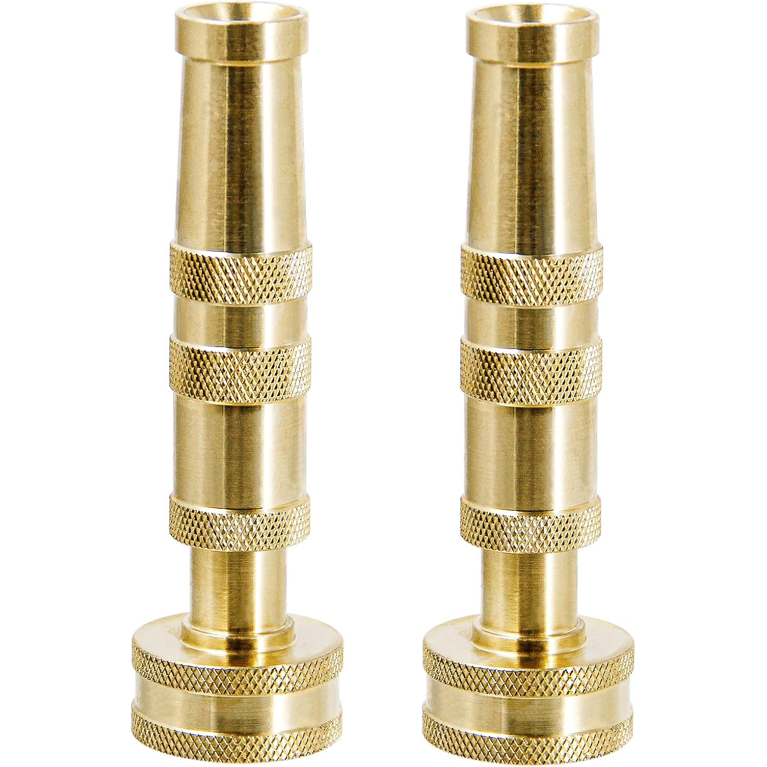 Twinkle Star Heavy-Duty Brass Adjustable Twist Hose Nozzle, 2 Pcs | 3/4” Ght Brass Garden Hose Nozzle, Adjustable Water Flow