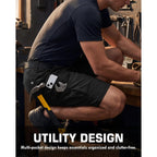Igolumon Work Shorts For Men 10" Quick Dry Cargo Shorts Stretch Men Shorts Casual Hiking Tactical Shorts With Phone Pocket