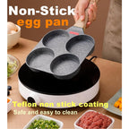 HUPECHAM 4-Cup Egg Pan Nonstick, and Granite Egg Frying Pan, Versatile Breakfast Skillet for Eggs, Pancakes, Plett, Crepes, Compatible with Gas Stove and Induction Cooktop