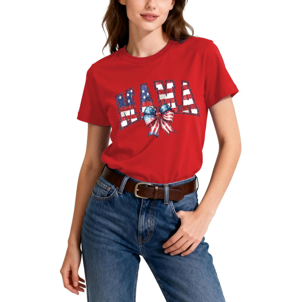 4th of July Tank Tops for Women-Bow Patriotic Tank Top American Flag Shirt Red White Blue Tank Top Women USA Tops