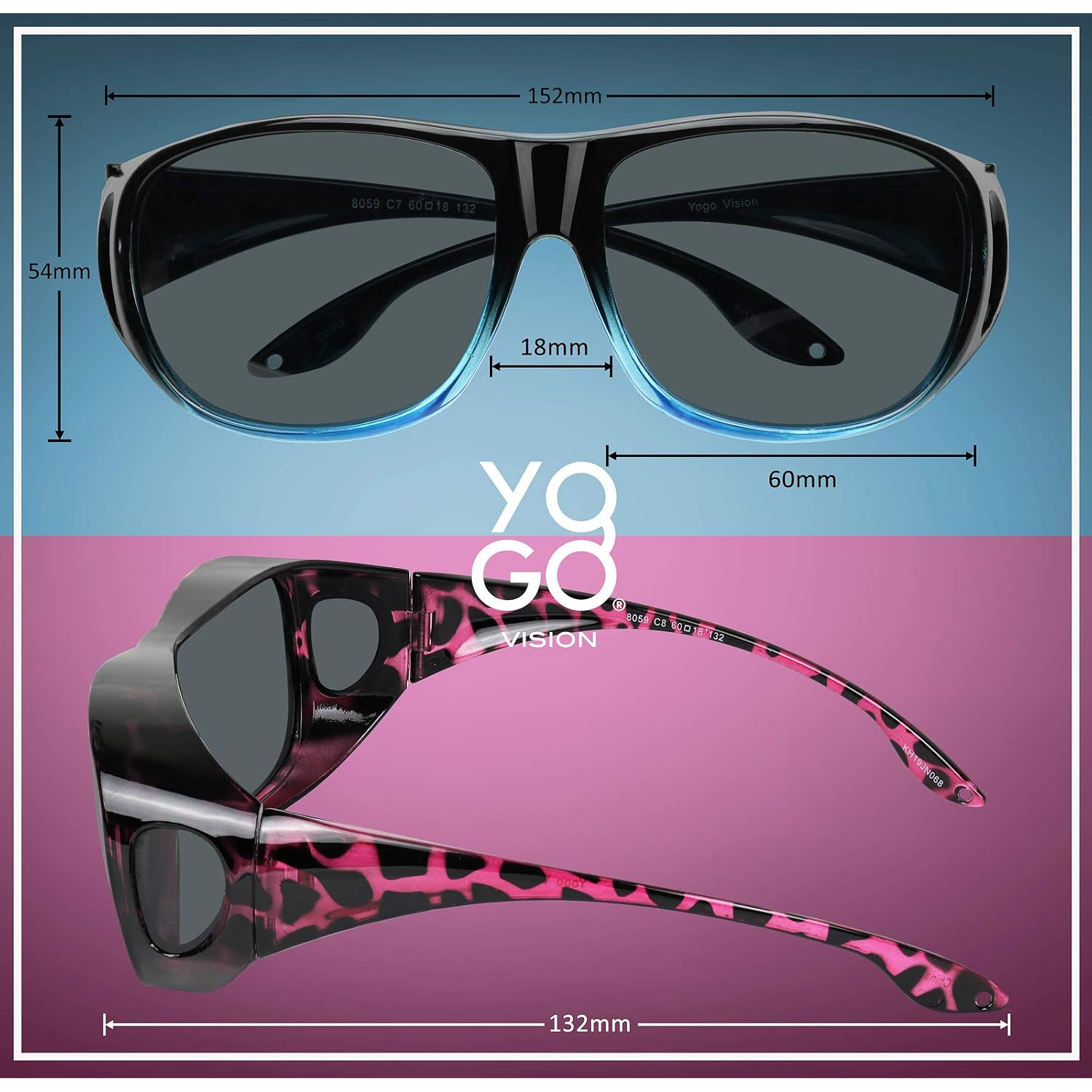 Fit Over Wrap Sunglasses Polarized Lens Wear Over Eyeglasses 100% Uv Protection For Men And Women