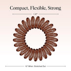 Kitsch Spiral Hair Ties For Women – Coiled Plastic Hair Ties No Damage, Ponytail Holders For Thick And Thin Hair – Creaseless And Dent-Free, Phone Cord Style - Brunette, 8 Pcs