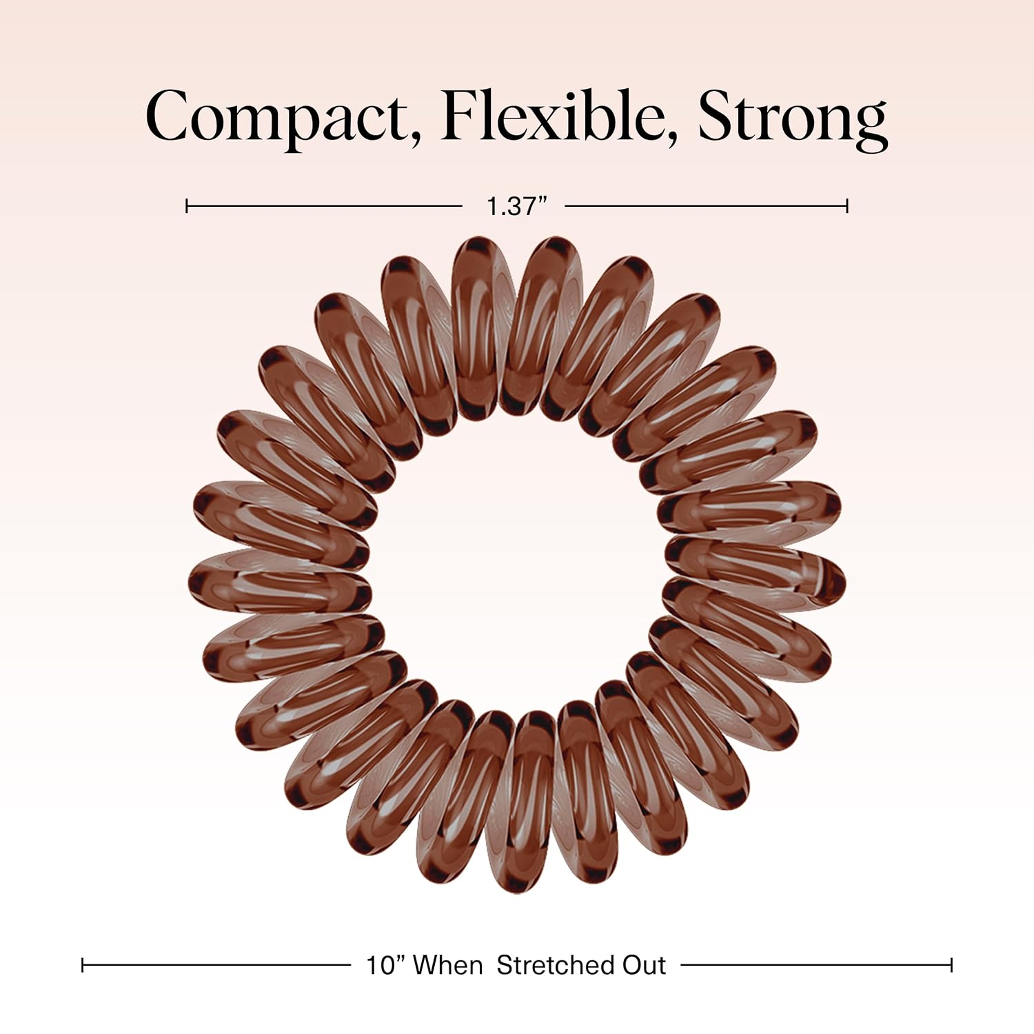 Kitsch Spiral Hair Ties For Women – Coiled Plastic Hair Ties No Damage, Ponytail Holders For Thick And Thin Hair – Creaseless And Dent-Free, Phone Cord Style - Brunette, 8 Pcs