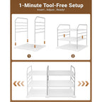 Everie Extendable 3-Tier Kitchen Cabinet & Pantry Organizer For Plastic Wrap, Foil & Storage Bags, Adjustable Heavy Duty Shelf Rack For Wrap Boxes, Jars & Snack Boxes (11–16.7 In Wide), Pack Of 1