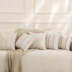 Hckot Throw Pillow Covers 20X20 Set Of 2 Striped Pillow Covers Textured Linen Decorative Pillows Square Cushion Covers For Sofa Couch Bed Living Room Farmhouse Decor, Grey