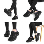 Treesky Black Non Slip Work Shoes For Women, Restaurant & Kitchen Sneakers | Slip Resistant Soles, Lightweight Cushioning, Breathable Knit, Removable Insole, For Nursing, Food Service & Long Shifts