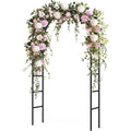 Garden Arch Trellis For Climbing Plants Outdoor - Height: 94.5", Length: 55", Sturdy Metal Garden Arbor With Rust-Proof Coating, Garden Arch For Wedding Decorations And Balloon Arch Stand