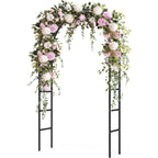 Garden Arch Trellis For Climbing Plants Outdoor - Height: 94.5", Length: 55", Sturdy Metal Garden Arbor With Rust-Proof Coating, Garden Arch For Wedding Decorations And Balloon Arch Stand