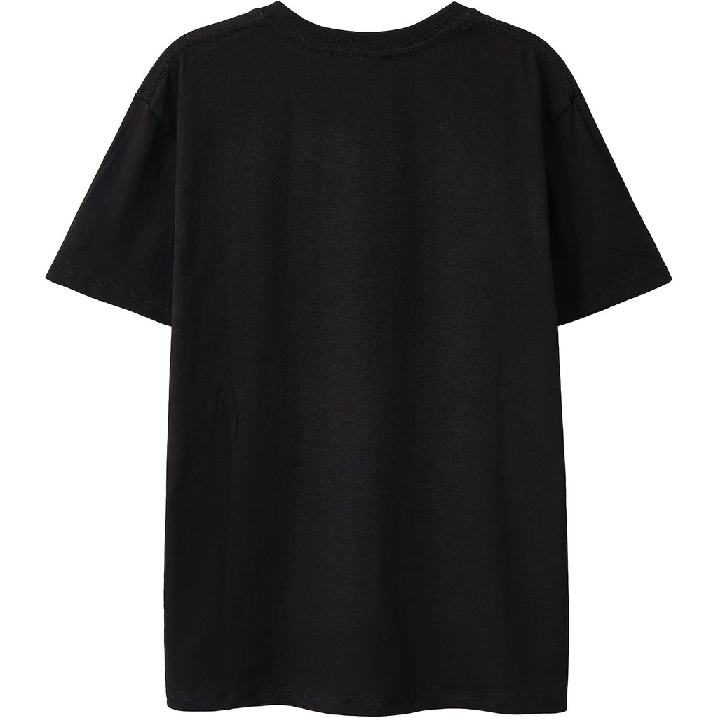 UOUA Women Oversized Graphic T-Shirt Casual Cotton Tees Printed Summer Tops Rose-black