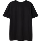 UOUA Women Oversized Graphic T-Shirt Casual Cotton Tees Printed Summer Tops Rose-black