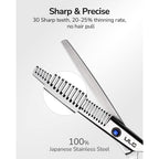 Hair Thinning Scissors Ulg Professional Barber’S Texturizing Teeth Shears For Hairdressing, Salon And Home Use Thinning Shears For Hair Cutting, Made Of Japanese Stainless Steel, 6.5 Inch