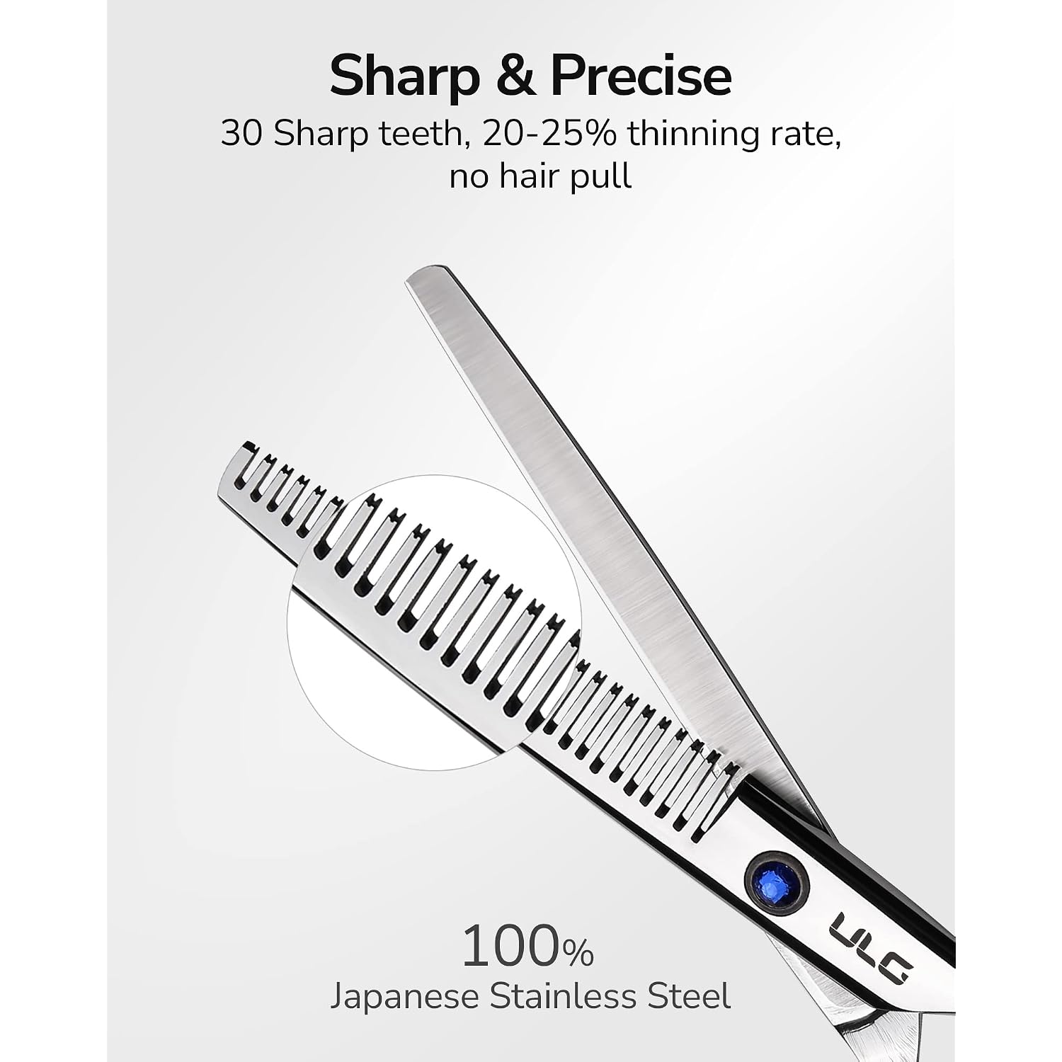 Hair Thinning Scissors Ulg Professional Barber’S Texturizing Teeth Shears For Hairdressing, Salon And Home Use Thinning Shears For Hair Cutting, Made Of Japanese Stainless Steel, 6.5 Inch