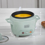 Black+Decker 3-Cup Cooked (1.5 Cups Uncooked) Rice Cooker, Removable Nonstick Bowl, One-Touch Operation, Surf Spray