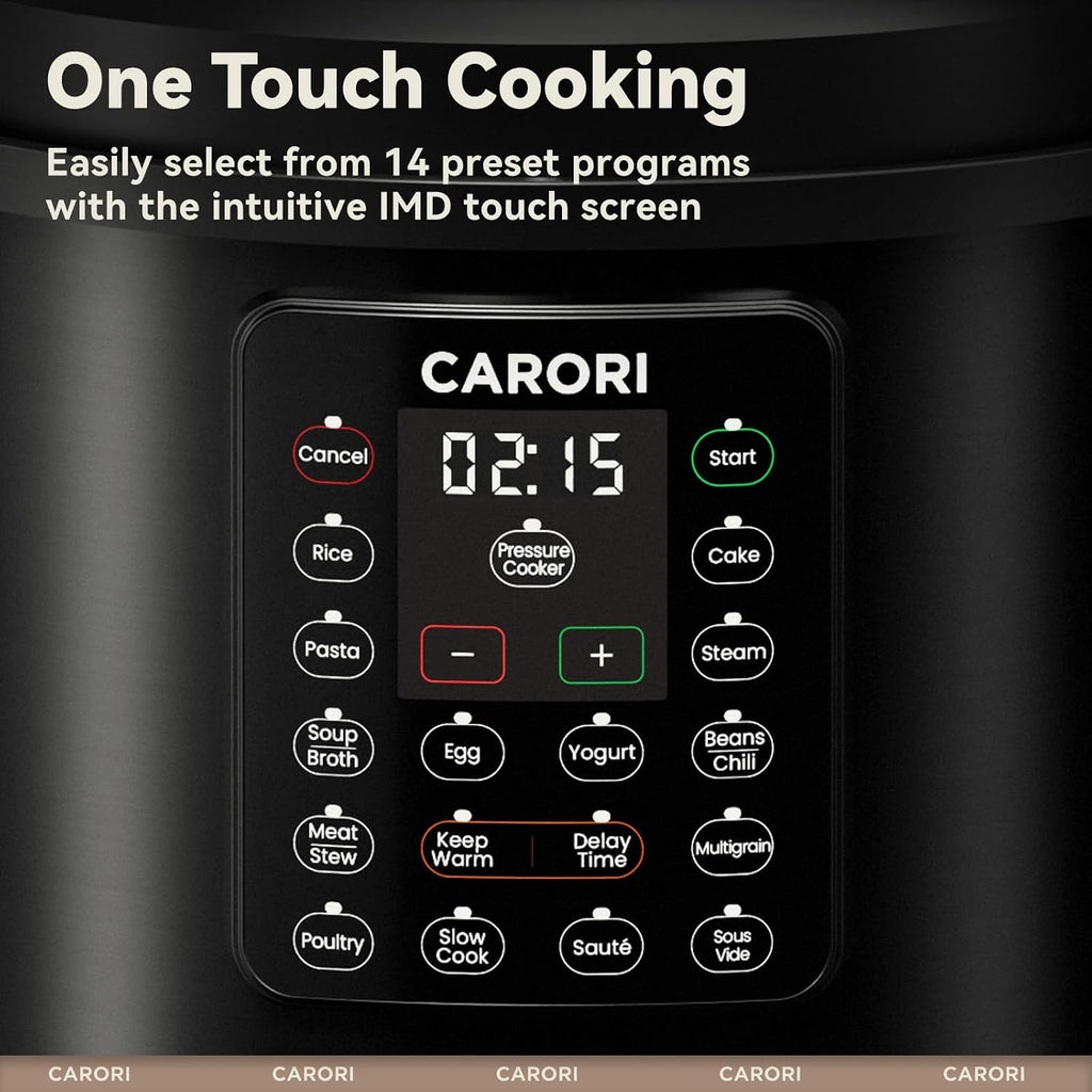 12-In-1 Electric Pressure Cooker 8 Quart, 1200W Olla De Presion Multi-Cooker With Stainless Steel Pot, Slow Rice Cooker, Saute, Steamer, Yogurt & Food Warmer, Delay Timer, Black