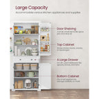 Vasagle Pantry Cabinet, Tall Storage Cabinet With Drawer, 71.7-Inch | Freestanding Cupboard With 2 Cabinets, 4 Adjustable Shelves, 6 Door Shelves, White, Ubbc561P31V2