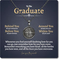 Love You This Much Compass Necklace - Graduate Gift for Him, Best Graduation Gift