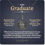 Love You This Much Compass Necklace - Graduate Gift for Him, Best Graduation Gift