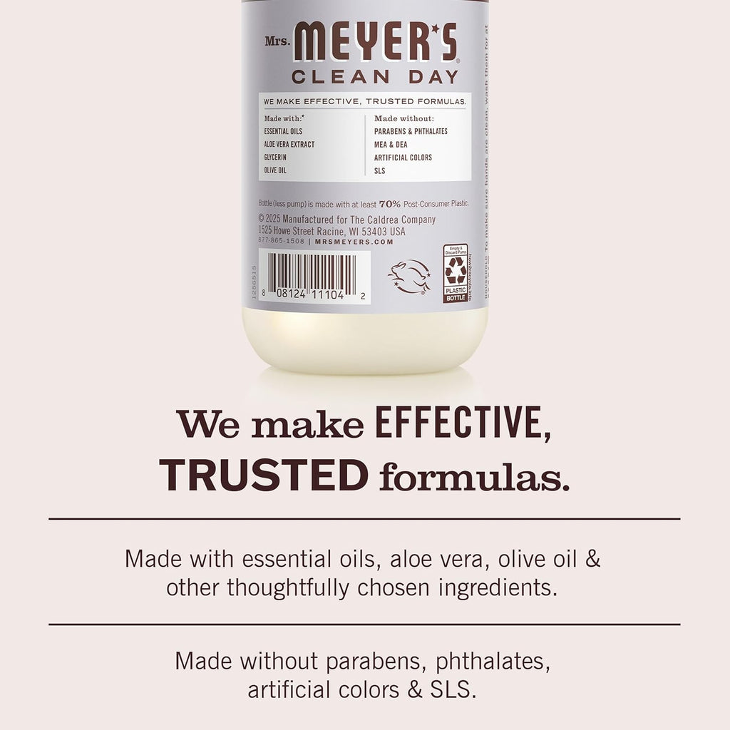 MRS. MEYER'S CLEAN DAY Hand Soap, Lavender Scent, 12.5 Fl Oz Bottle - 3 Pack
