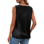 Sipaya Silk Satin Tank Tops for Women V Neck Summer Tops Sleeveless Camisole Business Casual Outfits Work Blouses