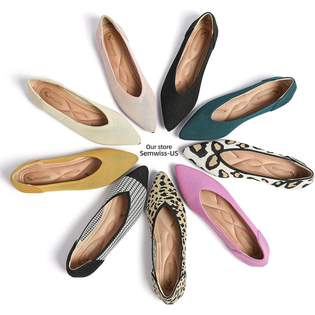 Women'S Ballet Flats Comfortable Casual Dressy Shoes,Work Flats Office Shoes Pointed Toe Leopard Flats.