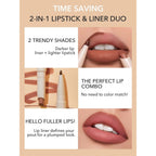SHEGLAM 2 In 1 Matte Lip Liner and Long Lasting Lipstick Set Makeup - Deep Caramel