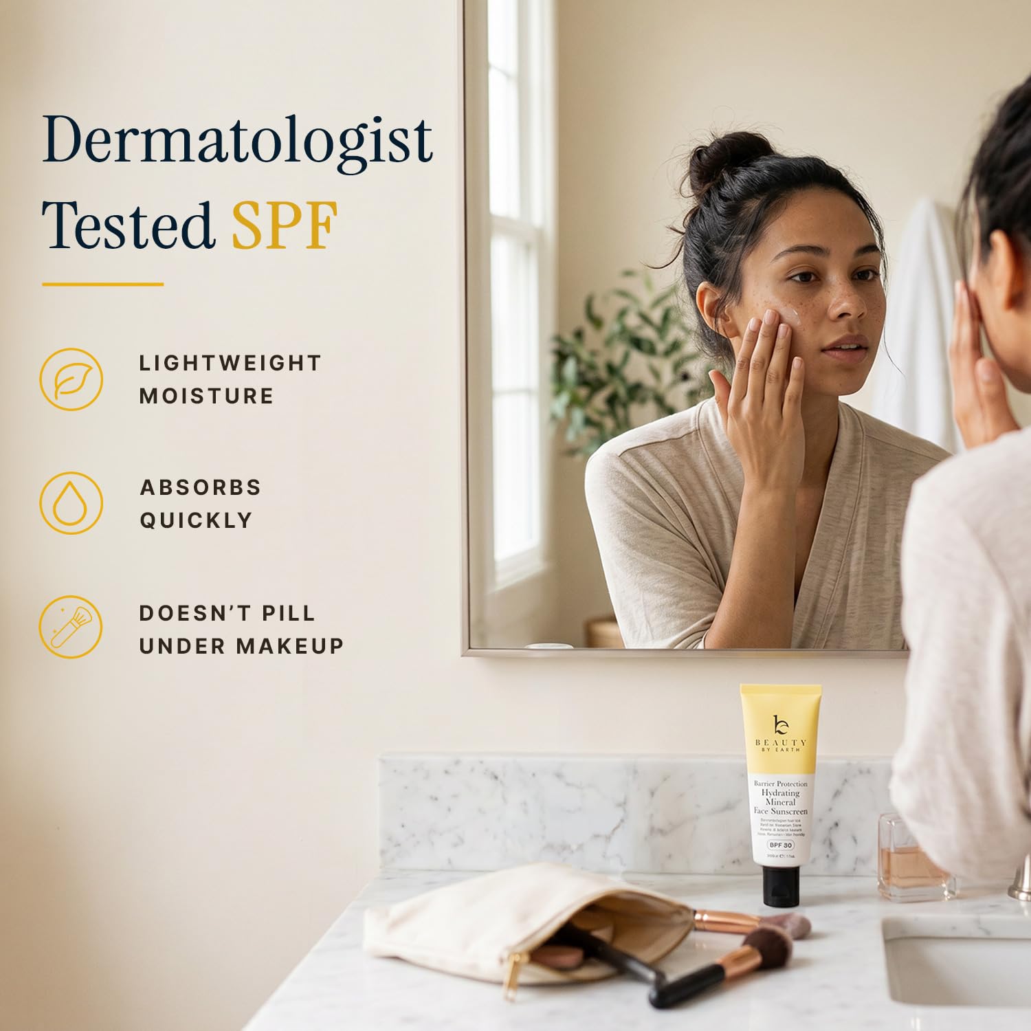 Mineral Sunscreen For Face Spf 50 – Broad Spectrum Zinc Oxide, Made In Usa With Natural & Organic Ingredients, Hydrating Daily Moisturizer For Sensitive Skin, No White Cast & No Chemicals