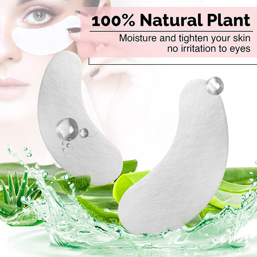 100 Pairs Greenlife Natural Hydrogel Eye Gel Pads - Collagen And Aloe Vera Patches For Under Eyes - Eyelash Extension Kit