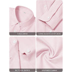 Womens Button Down Shirts Cotton Dress Shirts Oxford Shirts Long Sleeve Work Blouses Collared Tops Tunics with Pocket