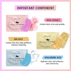 Peauamie Under Eye Patches Gold And Hyaluronic Acid For Puffy Eyes,Rose Eye Masks For Dark Circles And Puffiness Skin Care Smooth Wrinkles Products 30 Pairs