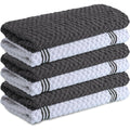 Infinitee Xclusives 100% Cotton Kitchen Towels - 15x25 Inch Ultra Soft Tea Towel, Super Absorbent Terry Dish Towels for Kitchen Linens |Grey|