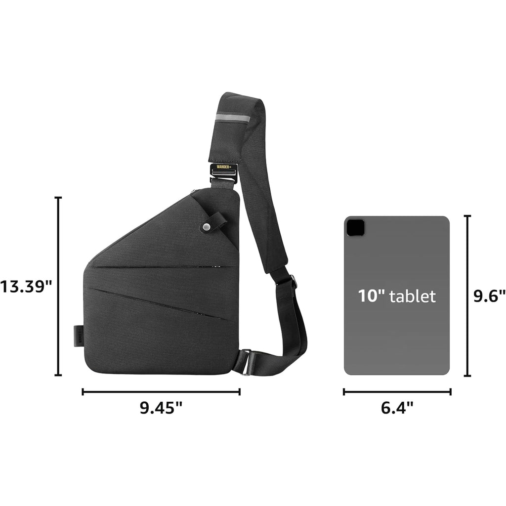 Wander Plus® Anti Theft Crossbody Travel Bag For Women Men, Multi-Pocket Crossbody Bag, Slim Sling Bag
