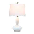 Elegant Designs Lt3315-Wht Contemporary Curved Glass Table Lamp, White