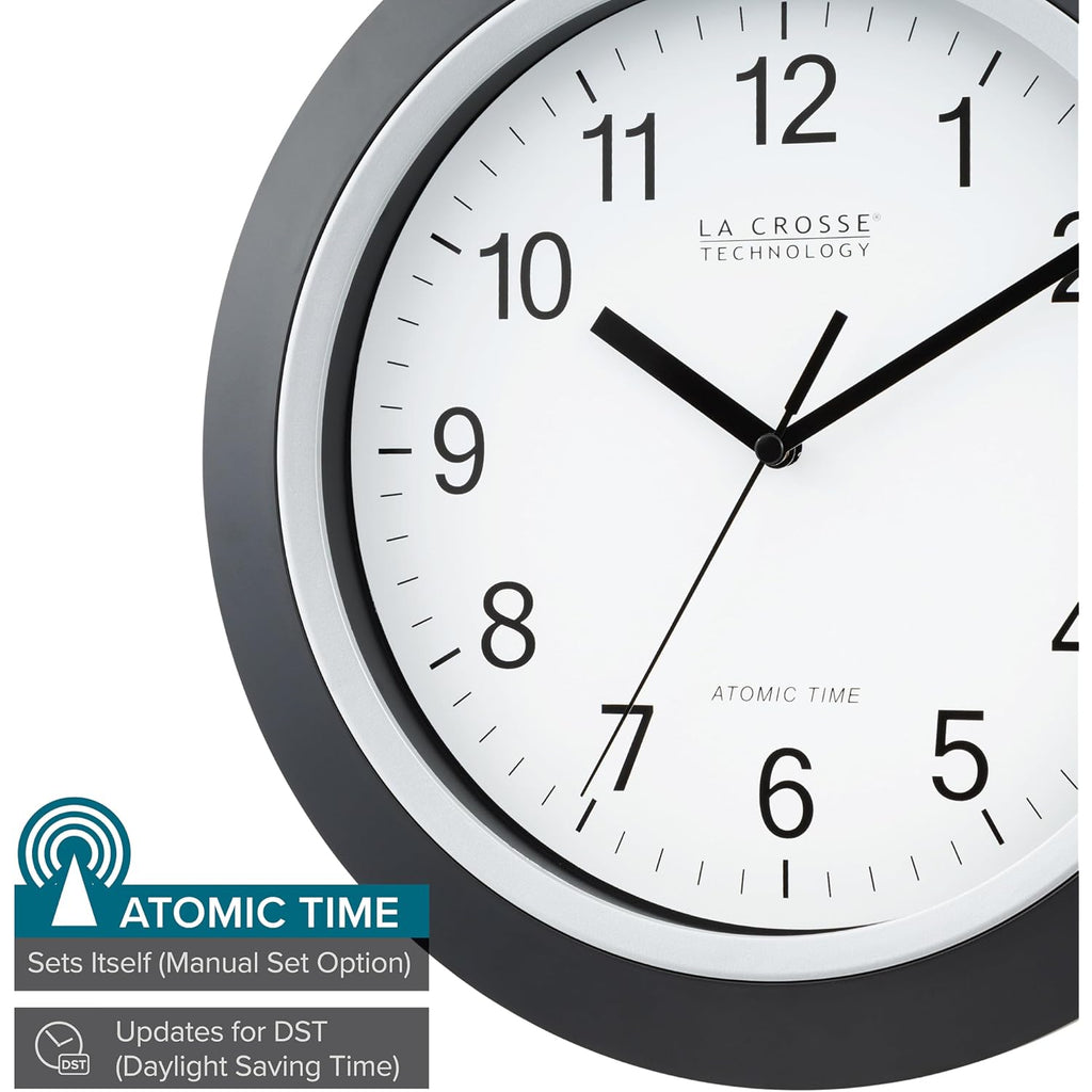 La Crosse Technology Wt-3129B 12 Inch Atomic Analog Wall Clock, Pack Of 1, Black