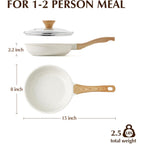 SENSARTE Nonstick Ceramic Frying Pan with Lid 8/9.5/10/11/12.5 Inch Omelet Pan Skillet, Free of Intentionally Added PFAS/PTFE Non-toxic Chef's Pan Induction Compatible Pan, Heat Resistant Handle